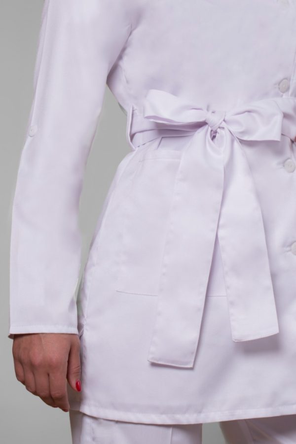 خرید روپوش پزشکی زنانه با پاپیون سفید