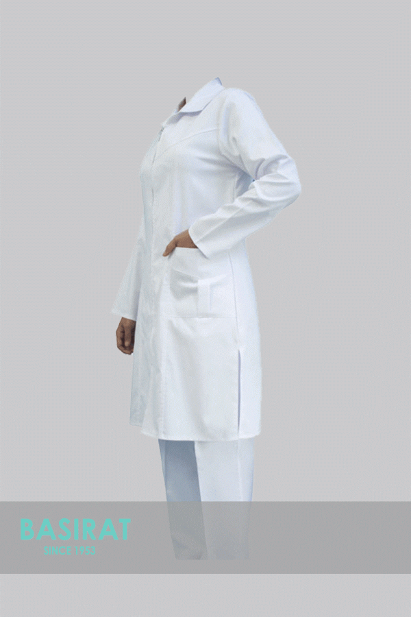 قیمت روپوش پزشکی زنانه زیپی جیب پاکتی